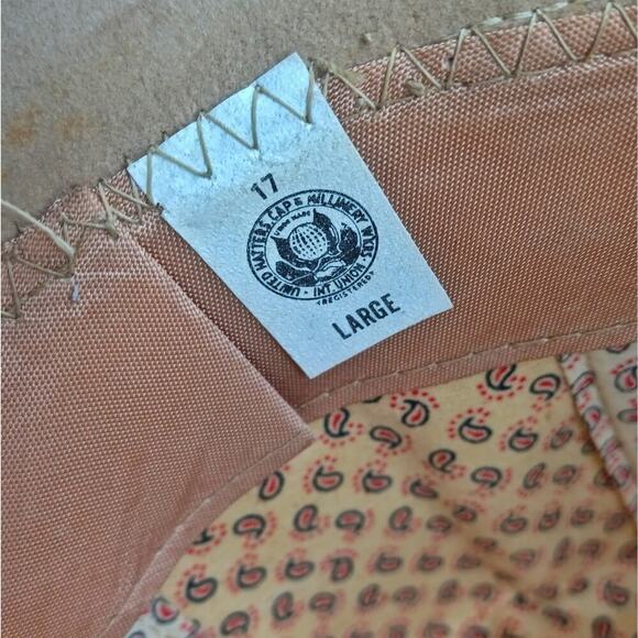 Vintage Union Made Cowboy Hat | Wool Felt Beige Feather Detail Western Size L - Picture 11 of 13